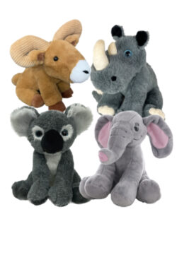 8" Jungle Animals Four Pack <br>* Includes Stuffing *