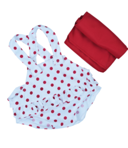 8" Red Polka Dot  Swim Suit