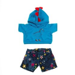 16" Dino Hoodie & Star Jean Shorts