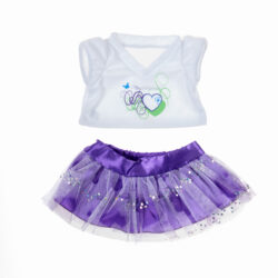 16" White T-Shirt and Purple Tutu