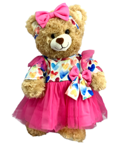 16" Pink Hearts Dress w/Headband