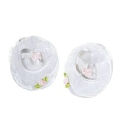 16" White Satin Slippers