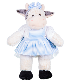 16" Blue Pinafore Dress w/Bow Headband