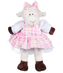 16" Pink Pinafore Dres w/ Bow Headband