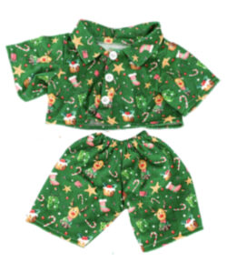 8" Green Reindeer Pj's