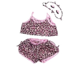 16″ Girl's Pink Leopard Tank Top, Shorts & Sleepmask